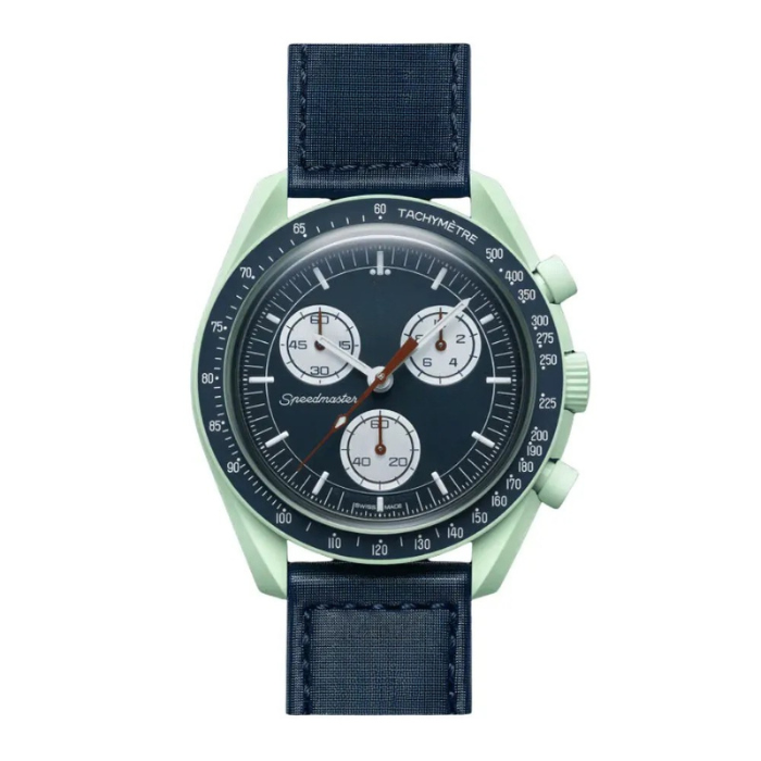 Celestial Chrono – Green & Blue Edition | Blue Strap