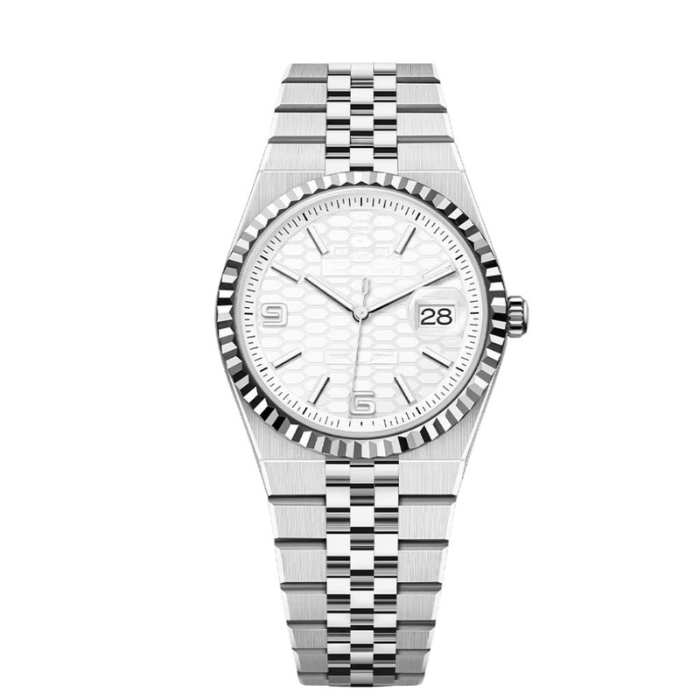 Modern Classic 40 – White Textured Dial | Steel Bracelet
